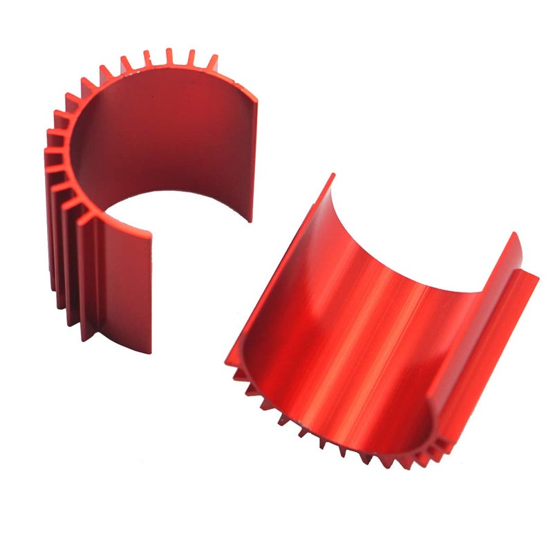 Vgoohobby 3Pack Vgoohobby Aluminum 370 380 Brushless Brushed Electric Motor Heat Sink Heatsink Cooling Compatible with 1/16 1/18 HSP HPI Wltoys Himoto Redcat Traxxas 1/16 RC Car Boat Truck (Red) - Image 4
